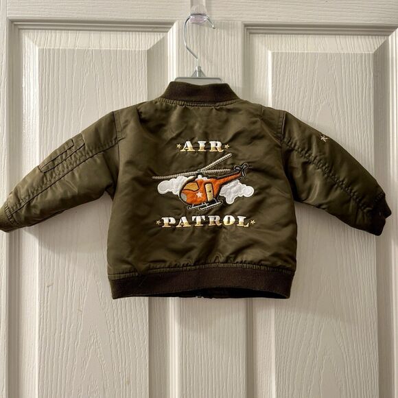Boyz Wear By Nannette Bomber Jacket 18M Top Gun Air Patrol Olive Green Fly Boy - Picture 4 of 10